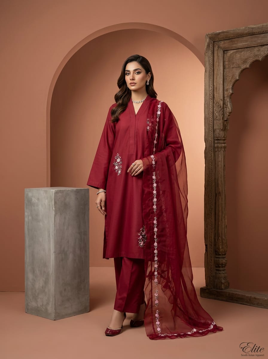 Lawn 3 piece stitch suit