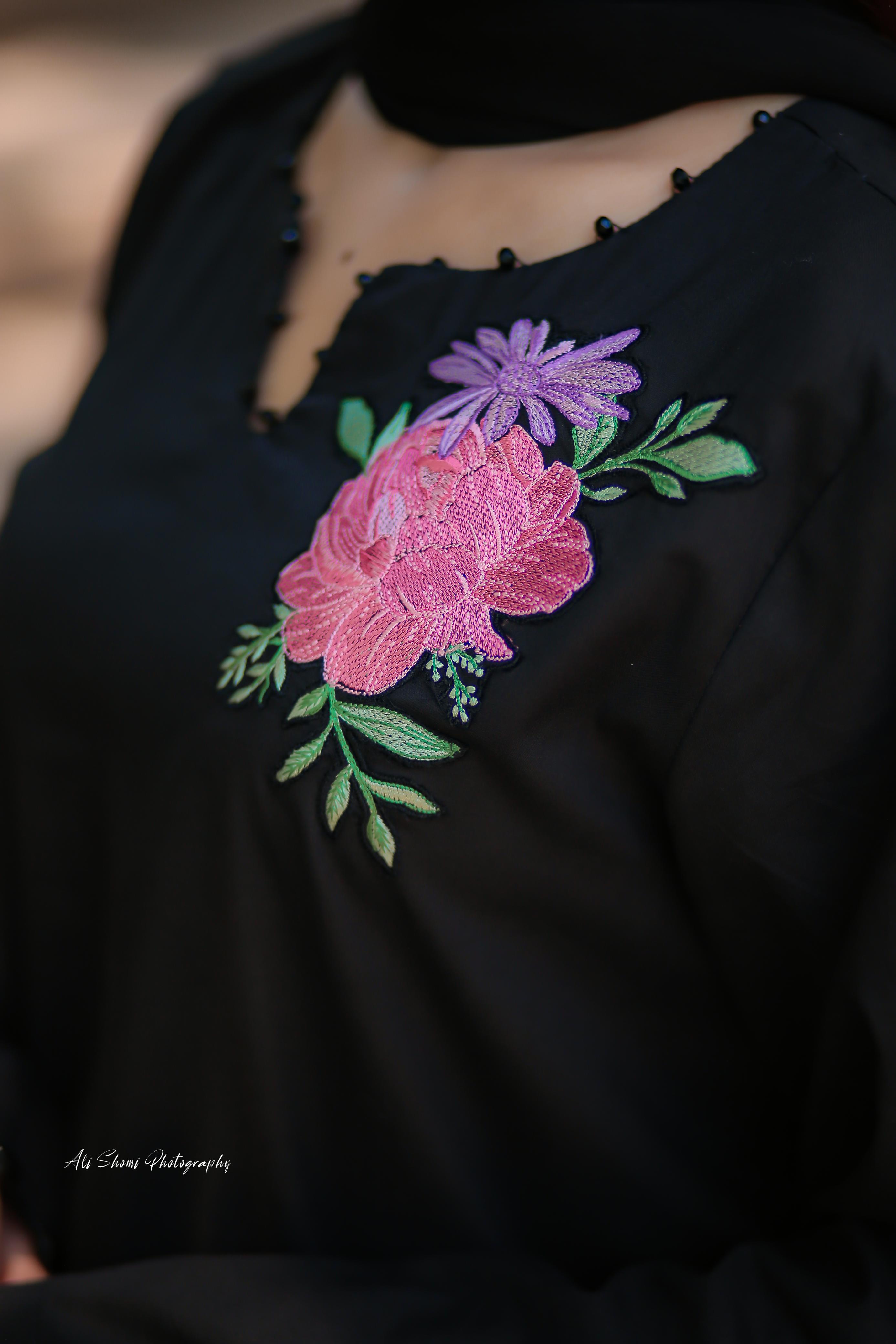 Stitched Black Floral Embroidered Lawn Suit
